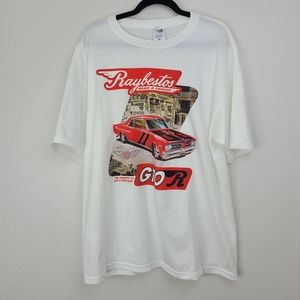 GTO Pontiac Muscle Car T-Shirt Short Sleeve White Red Car Logo Size X-Large